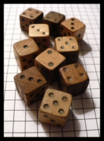 Dice : Dice - 6D - Group of Old Natural Wood Dice With Black Pips